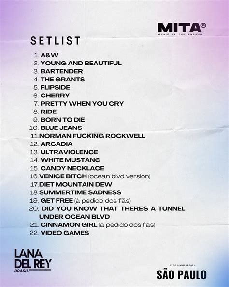 lana setlist|lana del rey setlist 2022.